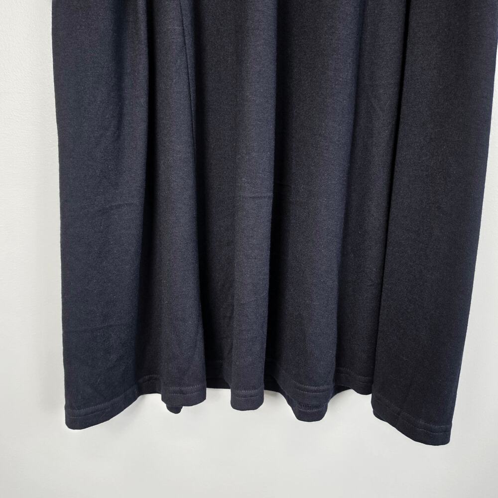 Lintico Navy Wool Sculpted Pleats Turtleneck Midi Shift Dress XXL Briar - Picture 7 of 9
